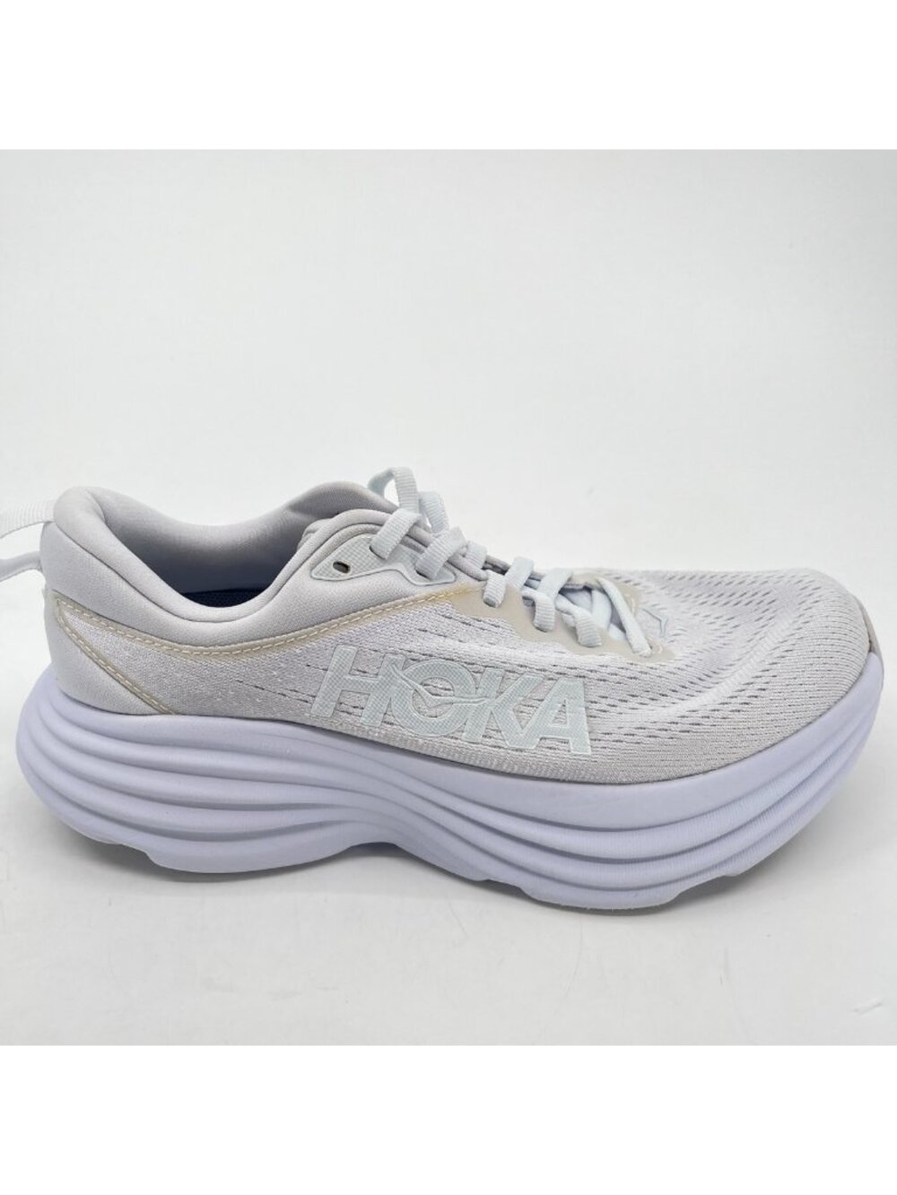 Hoka One One Bondi 8 Womens Size 6.5 White Athletic Running Shoes Sneakers